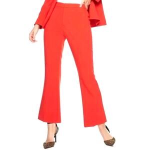 NWT Nine West Women's Kick Flare Crop Trouser Pants Stretch Tomato Red - Size 18